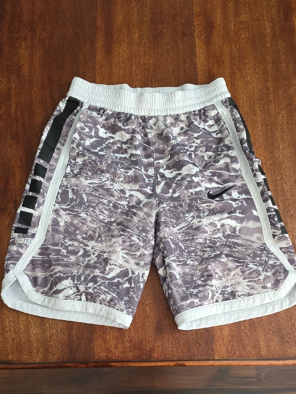Nike White and Gray Camo Performance Shorts